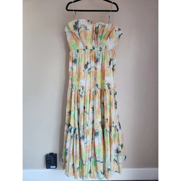 NWT Acler Hetherington Floral Maxi Tiered Dress Size US 12 Yellow #9K401 - Picture 2 of 15